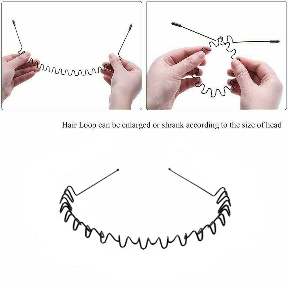 Set 6 Băng Đô Cài Tóc Bằng Kim Loại Màu Đen Phong Cách Alice Cho Nam Và Nữ