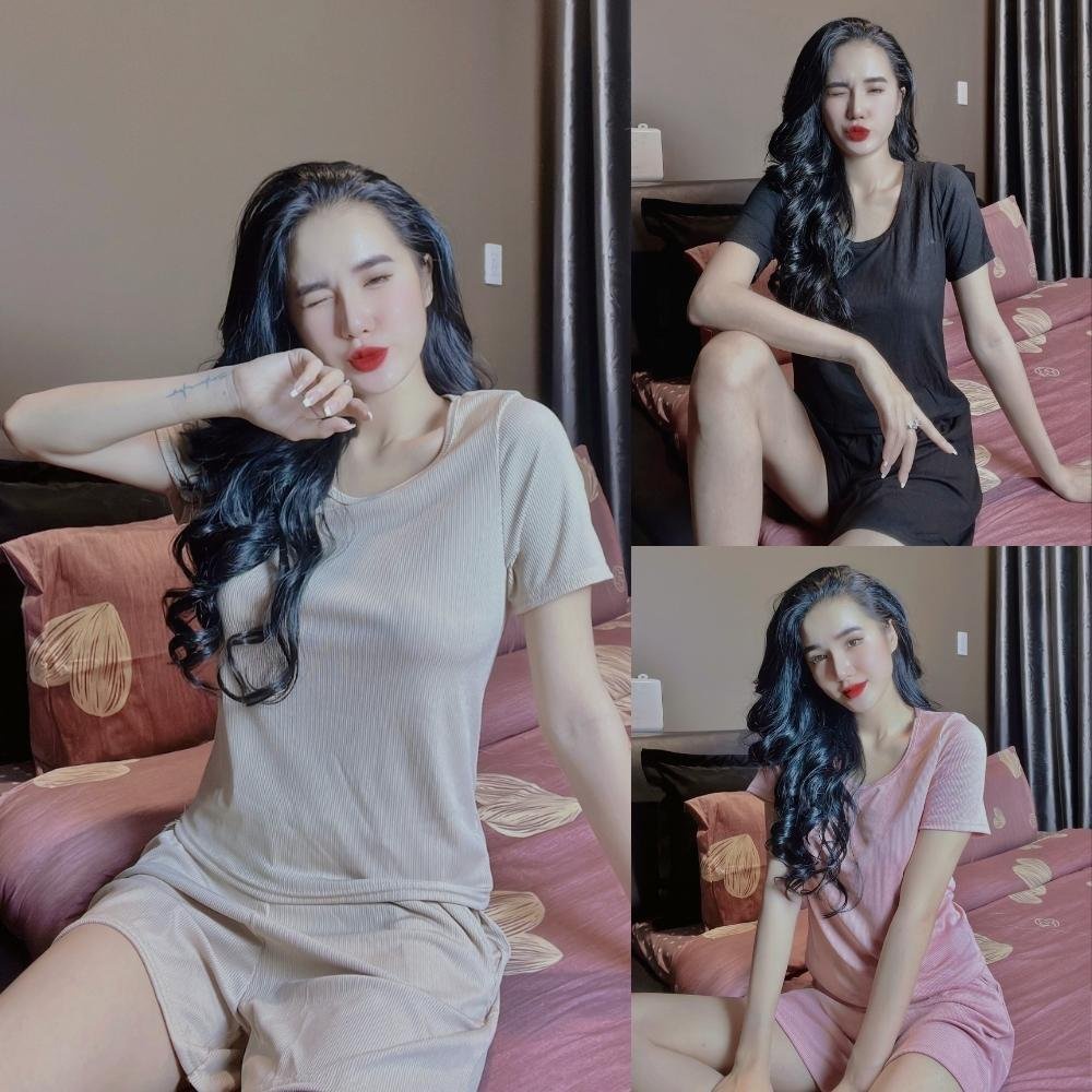 Bộ Đùi Thun Tăm Lạnh Mặc Mùa Hè Mát Mẻ Siêu Thoáng, Co Giãn Thoải Mái