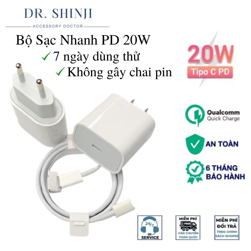 Bộ Sạc Nhanh 20W IP Sử Dụng Cho Ip 13 IP13 Pro Max IP12 Pro Max / Ip12 / IP 11 Pro Max/ 11 Pro/ X/ XS Max/ 8/ 8 Plus