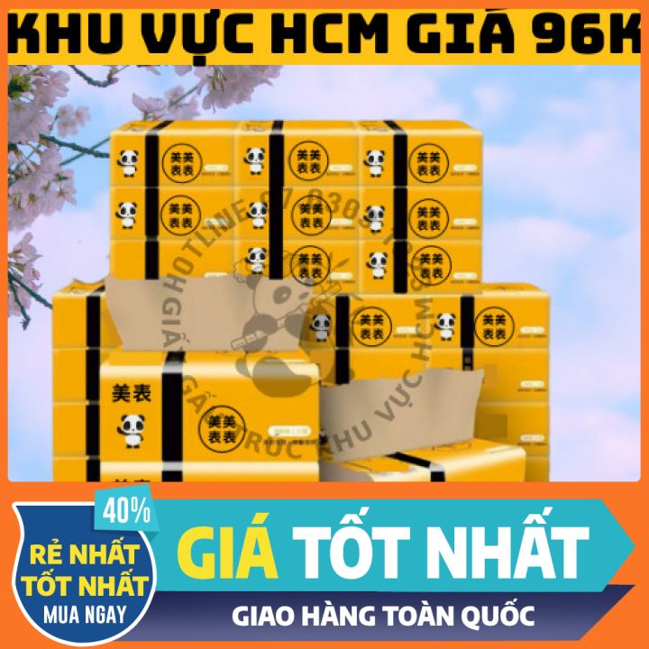 khăn giấy gấu trúc loại 1 an toàn cho trẻ, thùng 30 gói giấy ăn gấu trúc mềm mịn không bụi không mùi