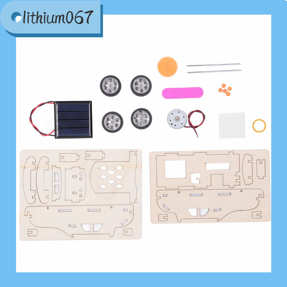 Lithium067 Lithium067 Năng lượng mặt trời Xe ô tô bằng gỗ Vui vẻ An toàn Giáo dục Tự làm Bộ mô hình thí nghiệm khoa học cho trẻ trên 6 tuổi