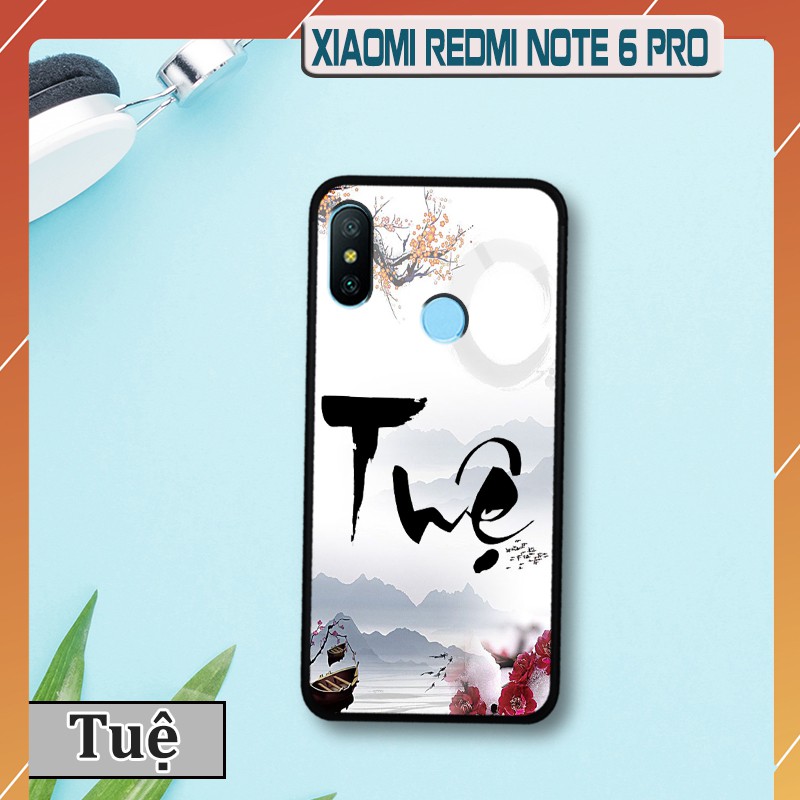 Ốp lưng kính 3D Xiaomi Redmi Note 6 Pro -chữ thư pháp ý nghĩa