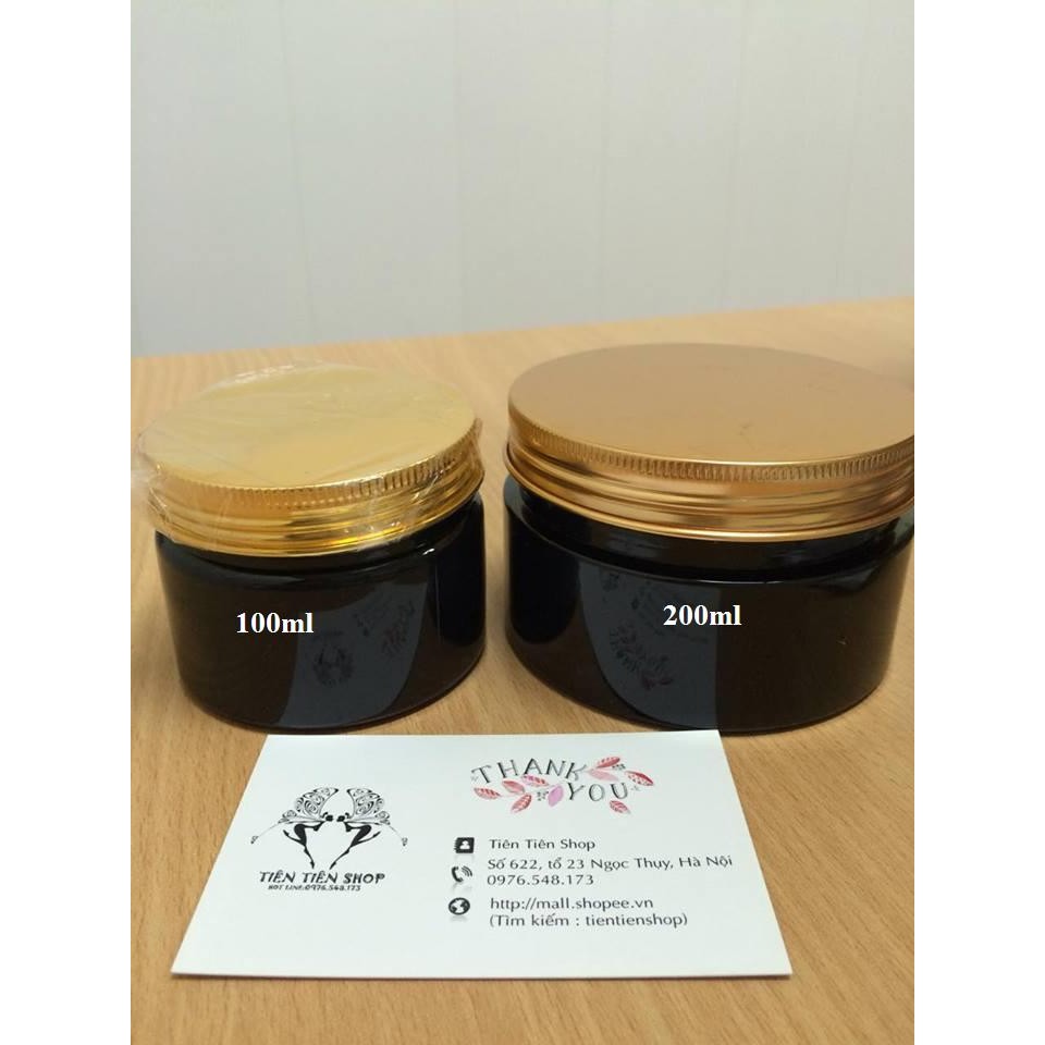 Hũ nhựa đen nắp vàng 100ml-200ml