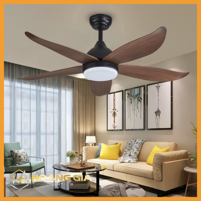 Quạt trần đèn dấu cánh, quạt trần phòng khách DA166- cánh cụp cánh xòe có 3 chế độ ánh sáng sang trọng-điều khiển từ xa