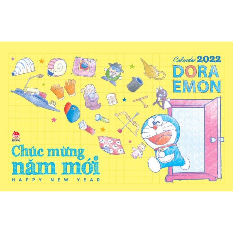 Lịch để bàn Doraemon 2022 tặng kèm sticker