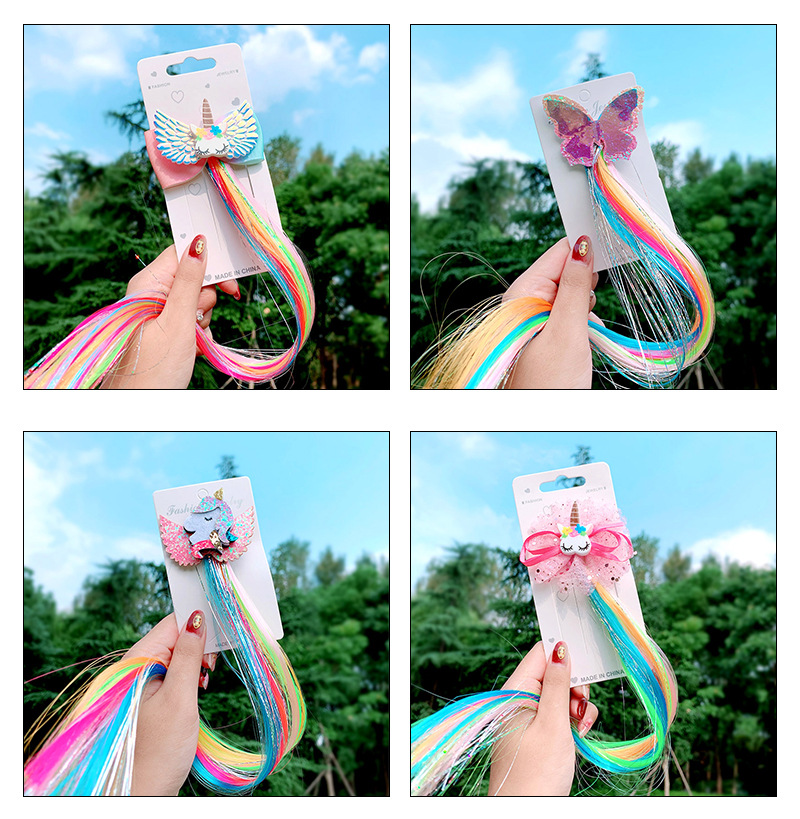 Kẹp Tóc Giả Hình Nơ Nhiều Màu Sắc Dễ Thương Cho Bé Gái