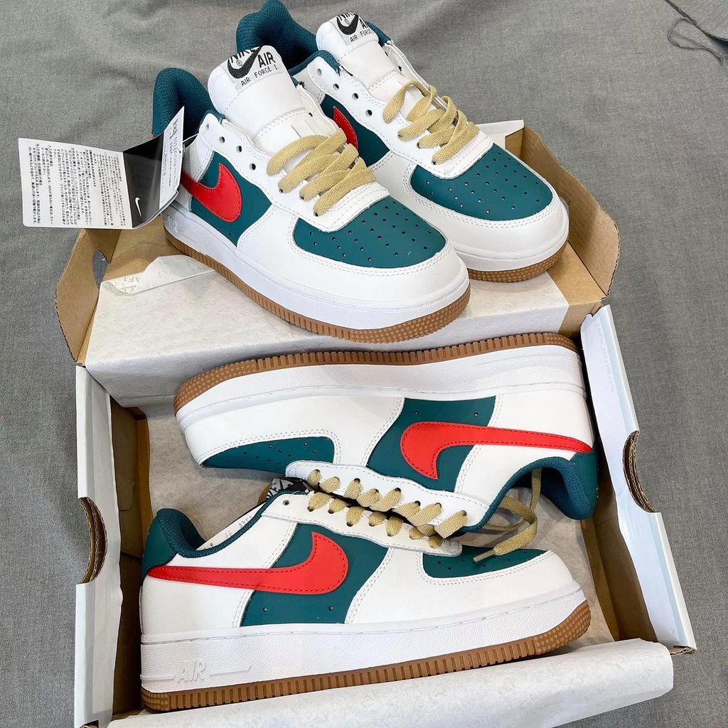 Giày _Nike Air Force 1, AF1 gucci xanh đỏ đế Air, Cao cấp nhất full box bill phụ kiện tặng tất box bảo vệ