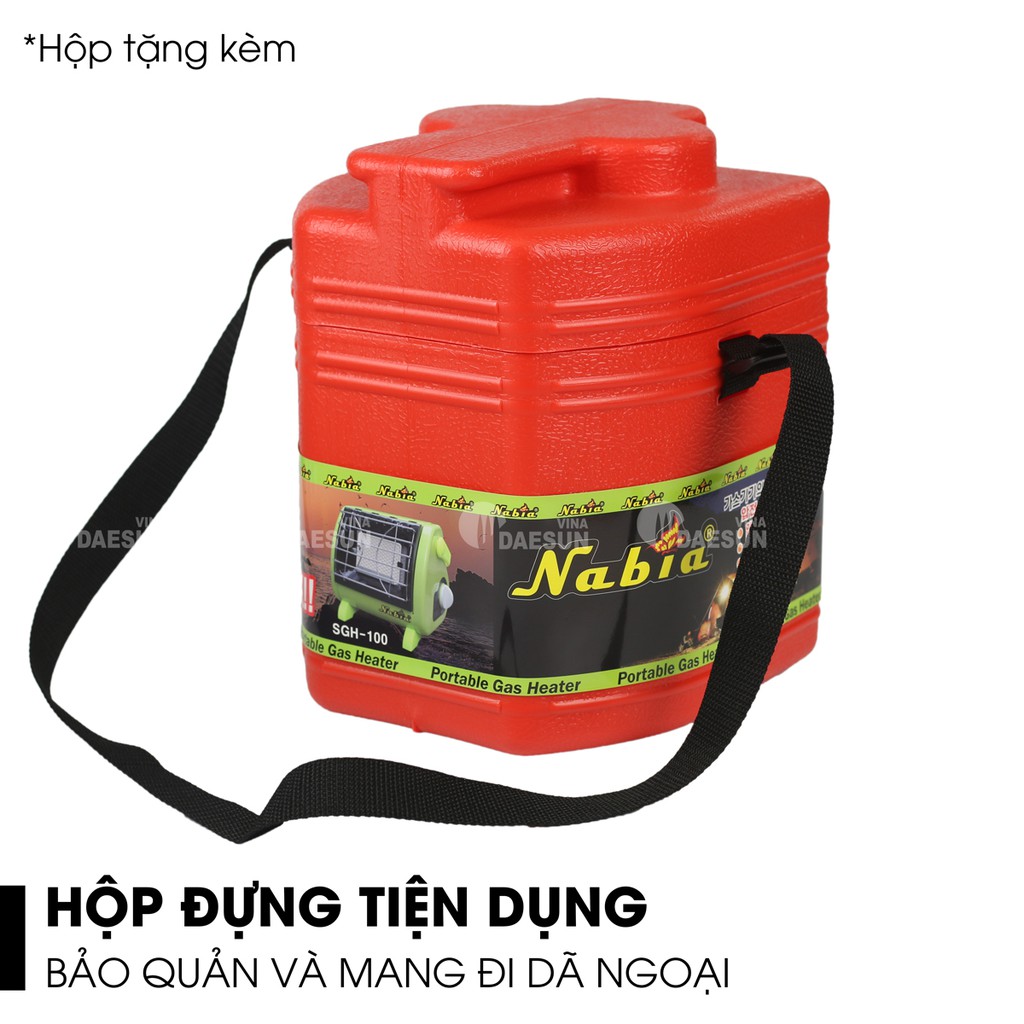 Máy Sưởi Gas Du Lịch Hàn Quốc SGH - 100 | Sưởi Ấm Suốt 12H | Đầu Đốt Sứ Hồng Ngoại | Bảo Hành Chính Hãng 1 Năm