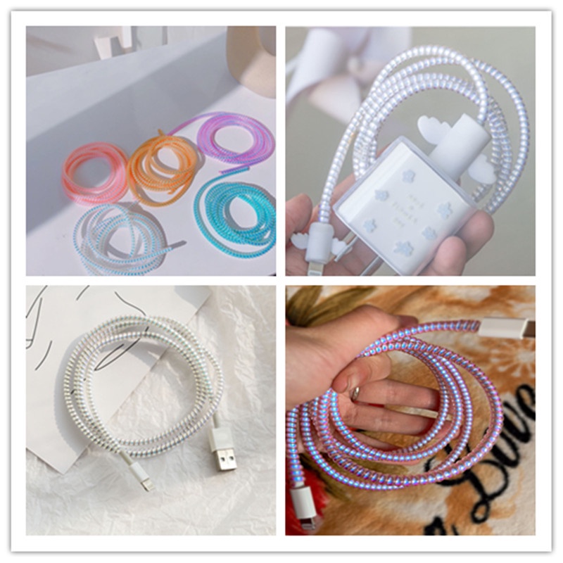 Cuộn Dây Quấn Bảo Vệ Cáp Sạc Và Dây Cáp 1.5M 150cm Tiện Dụng Cho Iphone Samsung Xiaomi