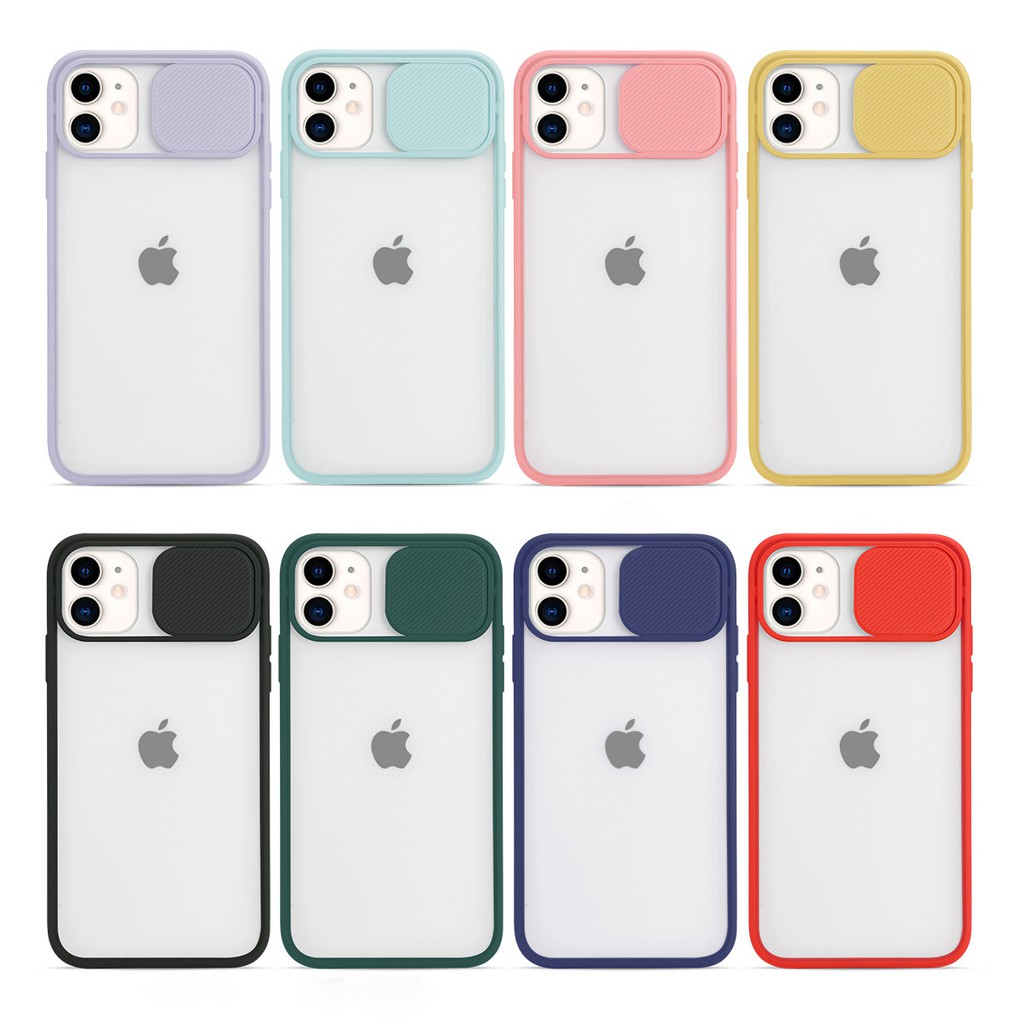 Ốp điện thoại PC mặt nhám có thanh trượt bảo vệ camera cho iPhone 12 11 Pro Max | BigBuy360 - bigbuy360.vn