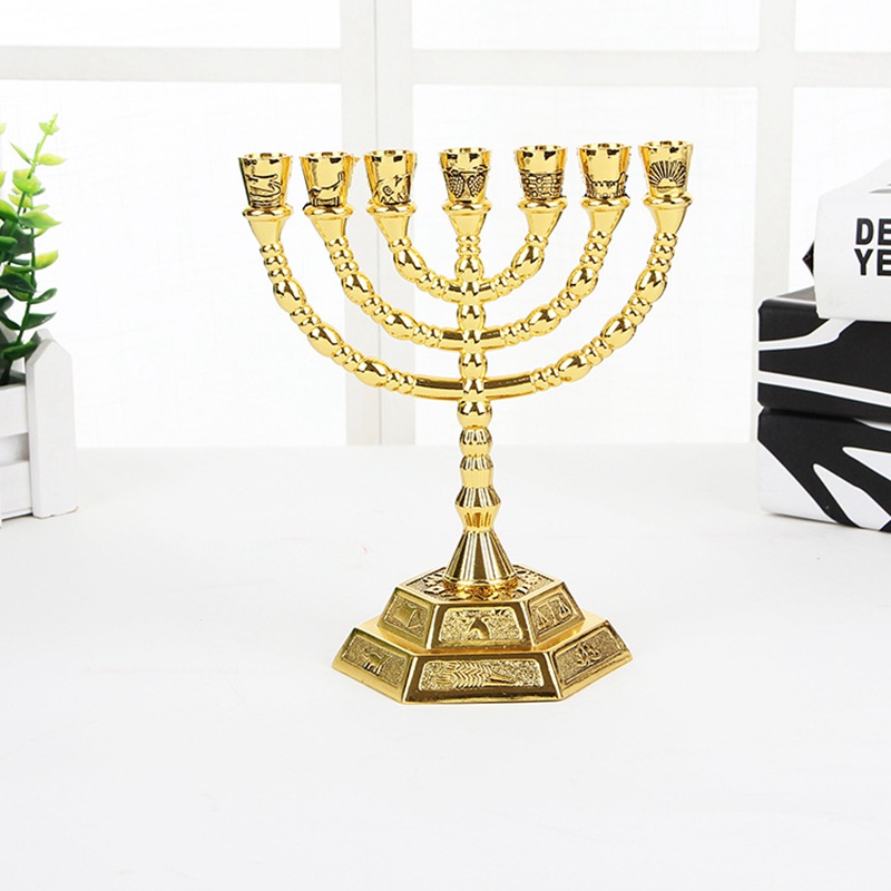 Bộ 7 Cây Nến Menorah Màu Vàng Đồng