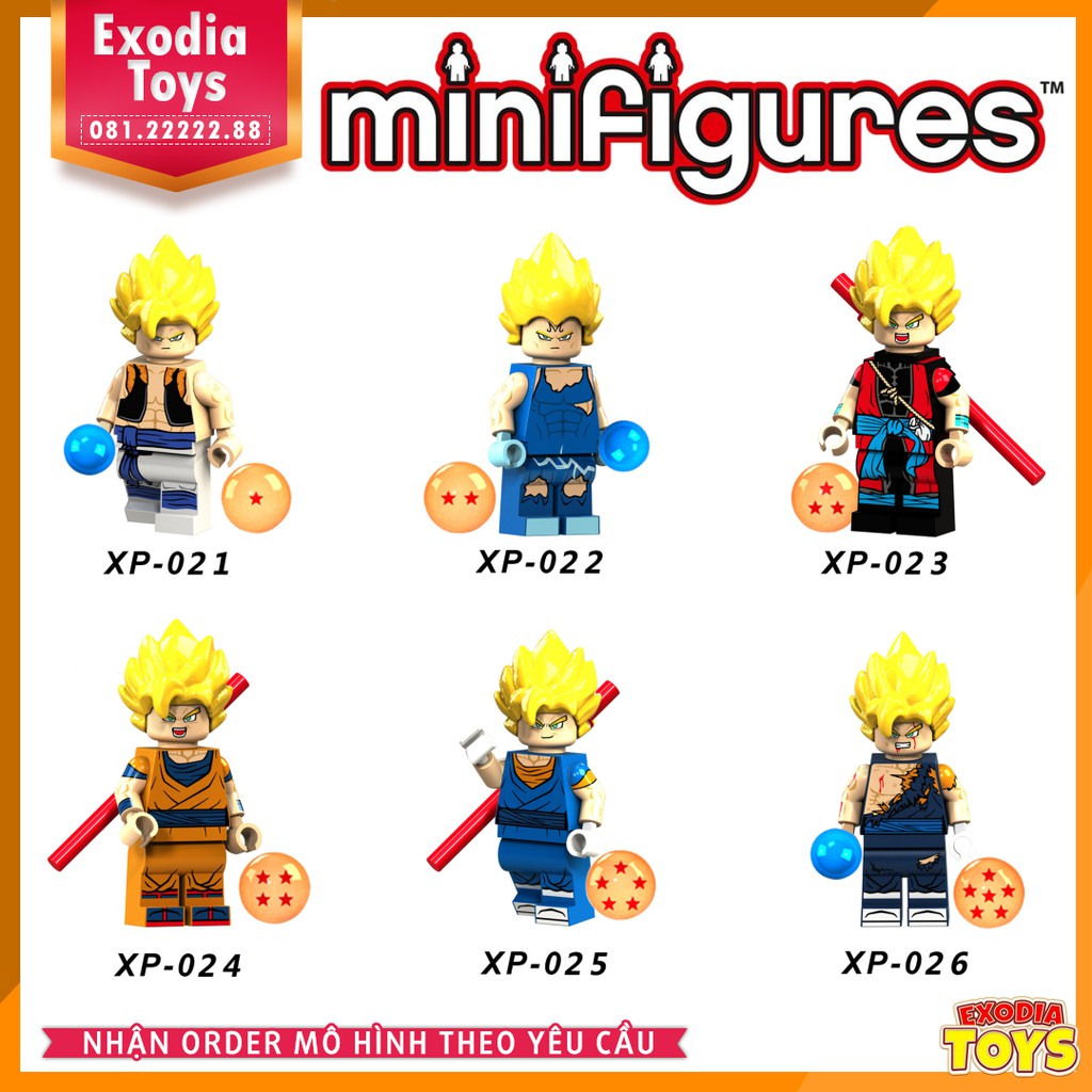 Xếp hình minifigure DragonBall : 7 viên ngọc rồng Gogeta, Vegeta, Xeno Goku, Vegeto - Đồ Chơi Lắp Ghép Sáng Tạo