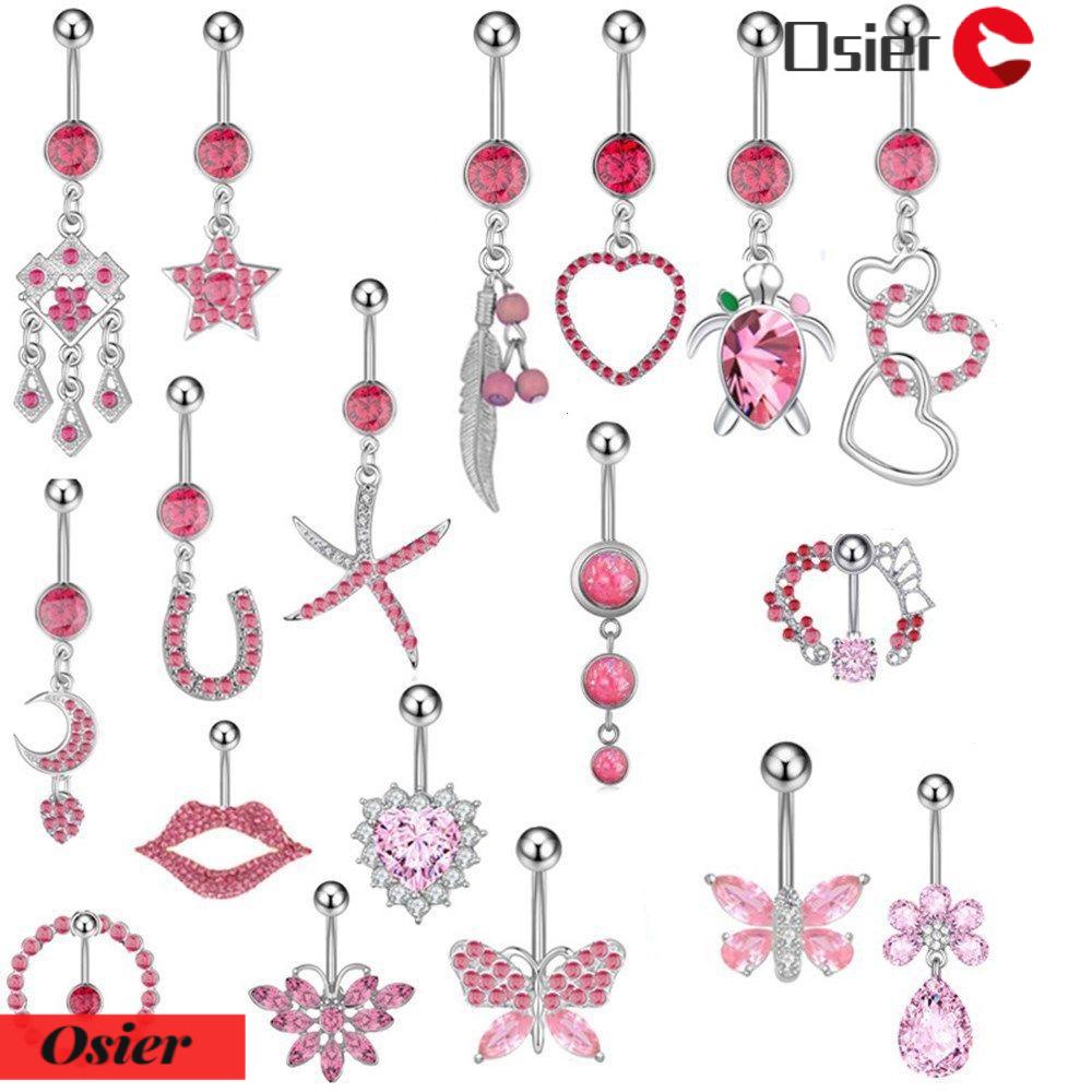 Osier✿ Khuyên Rốn Hình Trái Tim Ngôi Sao Thời Trang 14G Dễ Thương