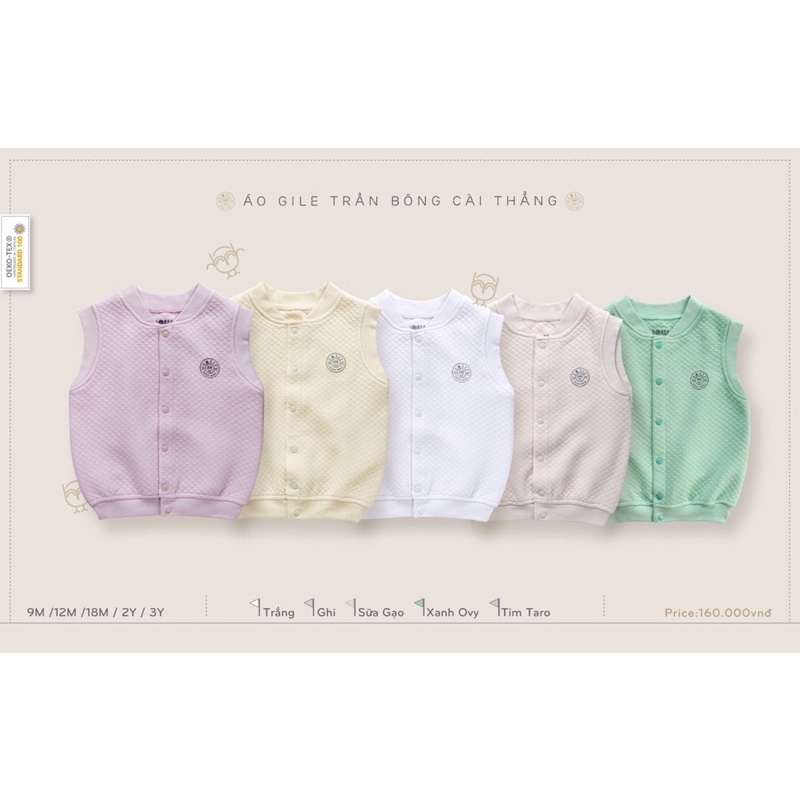 HRNEE ! Áo gi-lê trần cài giữa cho các bé !