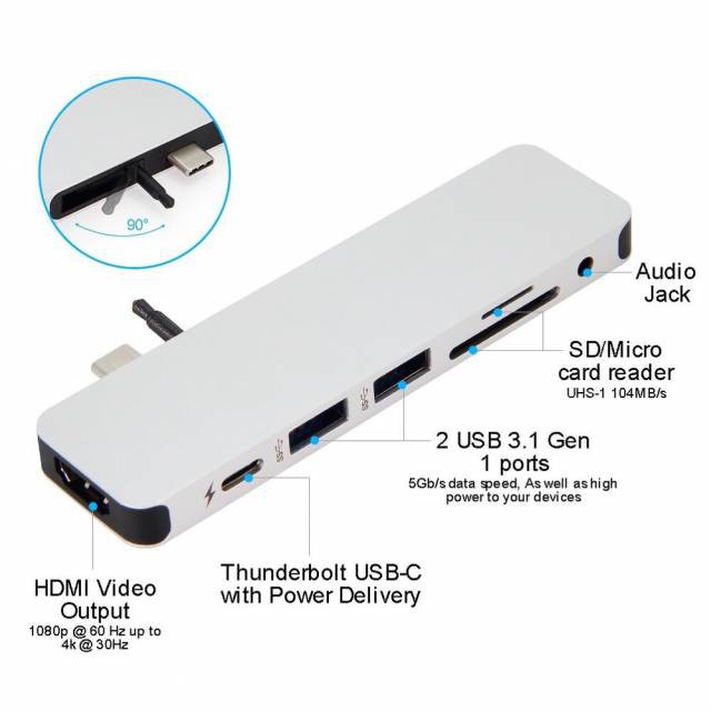 Cổng chuyển HyperDrive SOLO 7 in 1 USB-C Hub For MacBook/PC & Devices (GN21D)