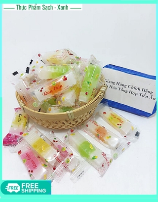 Mứt rau câu sữa giòn trái cây KIm Vân mix 3 vị 500g date luôn mới