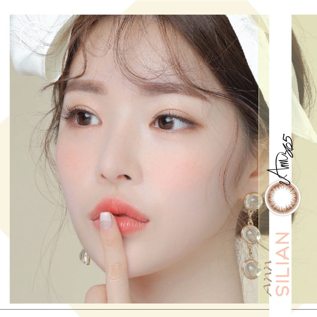 [𝟱 𝗰𝗮̣̆𝗽] Lens Mắt 1 Ngày ANN365 Màu Nâu Hạt Dẻ Ann Silian Full Box (5 cặp)