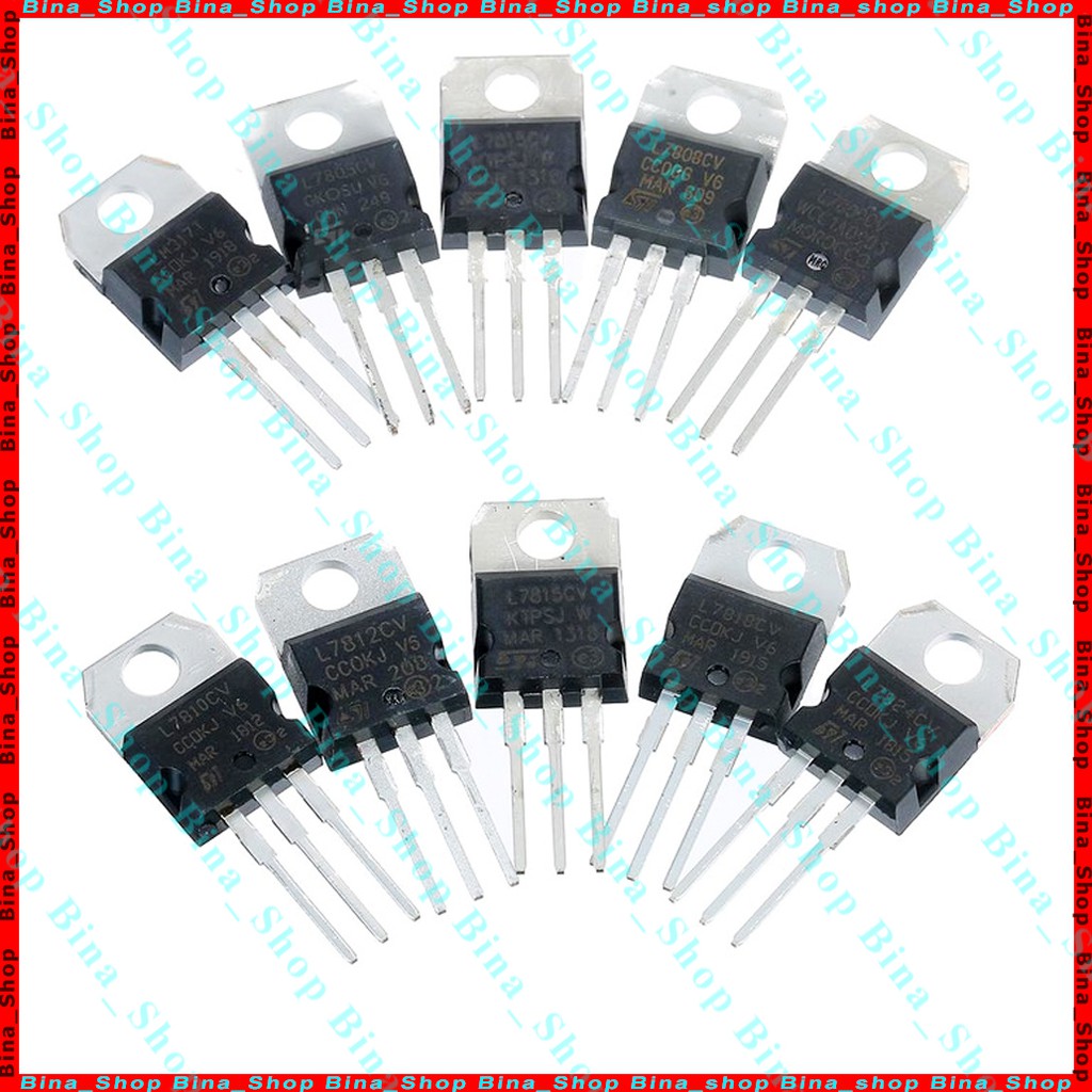 Bộ 50 IC ổn áp LM317T L7805 L7806 L7808 L7809 L7810 L7812 L7815 L7818 L7824