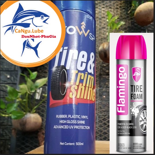 [FREE SHIP] Chai xịt Phục Hồi Nhựa Đen 450ml Flamingo/Arrow  Xịt Dưỡng Bóng Vỏ Lốp/lốp xe an toàn cho người sử dụng