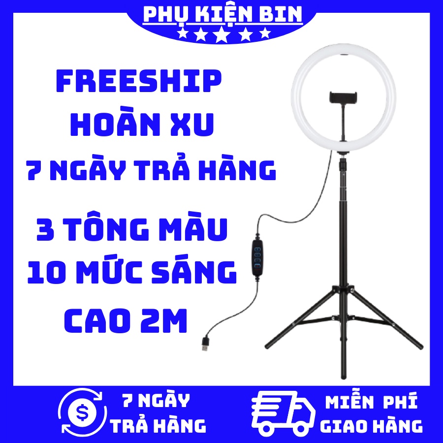 Đèn livestream size 26 33 kèm chân 2m, có nhiều chế độ sáng