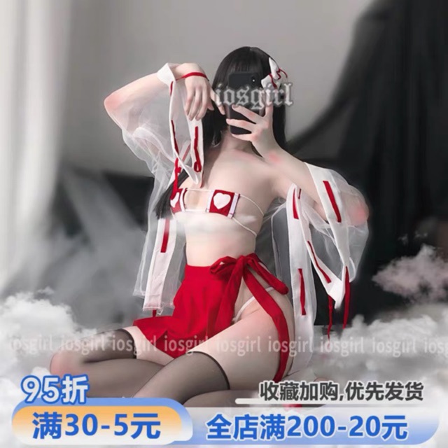 ♥️ Set cổ trang đỏ sexy cosplay 4 ảnh cuối ảnh thật