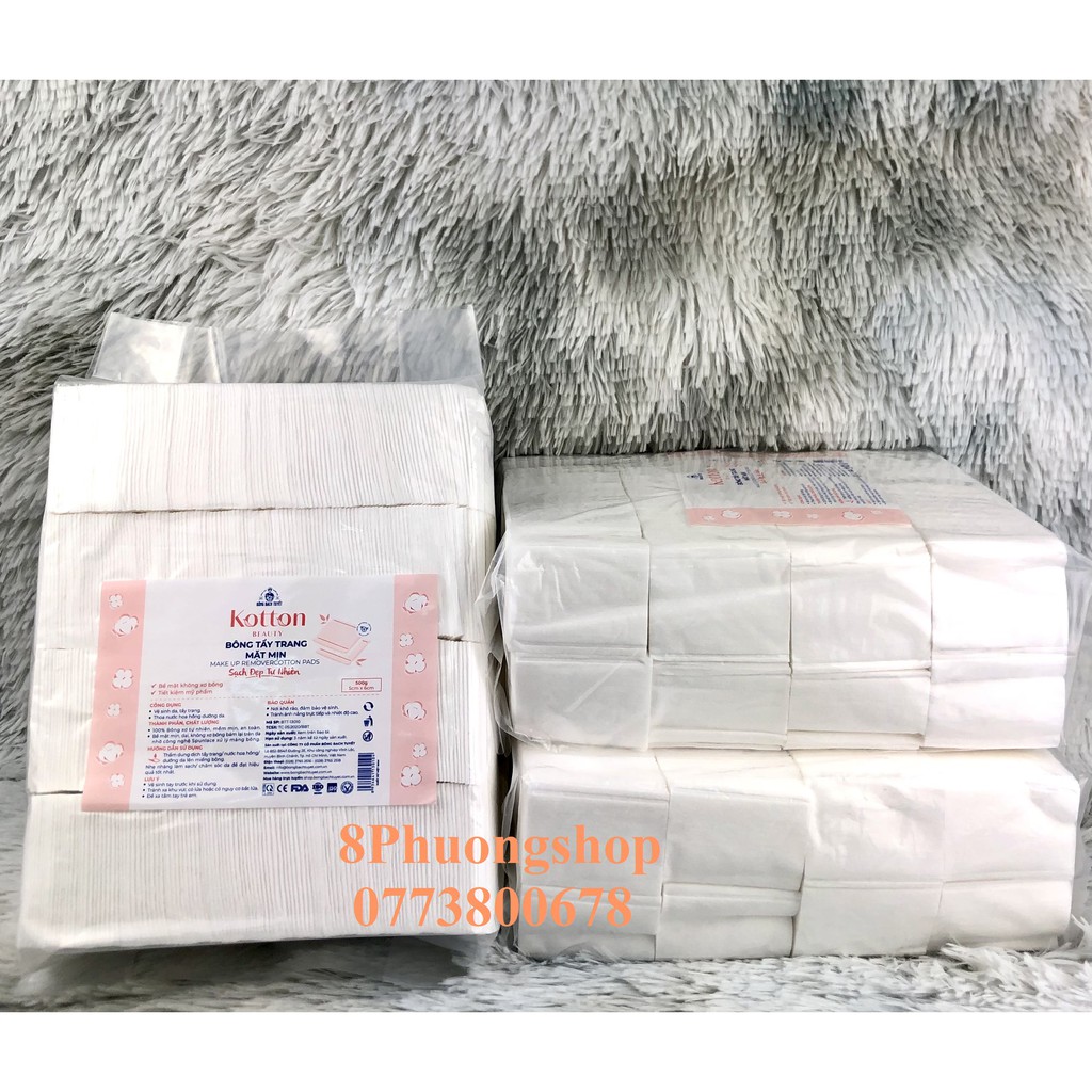 BÔNG TẨY TRANG COTTON 500G BỀ MẶT MỊN KOTTON BEAUTY CHÍNH HÃNG BÔNG BẠCH TUYẾT 500gr/ GÓI - BÔNG TẨY TRANG BỀ MẶT MỊN