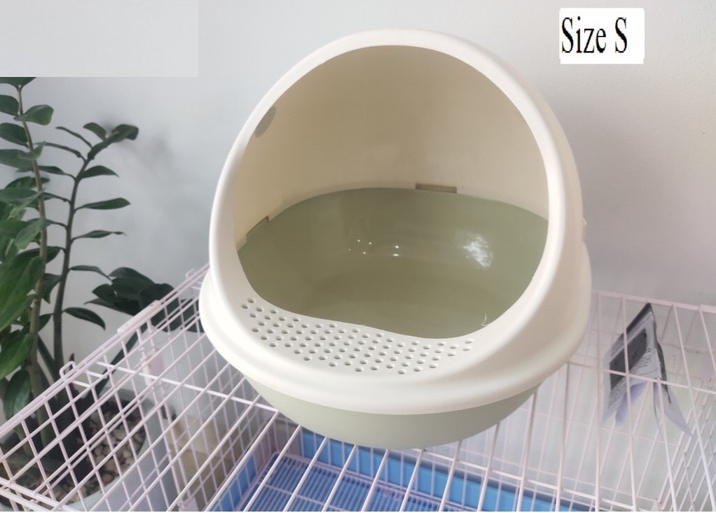 ( Size S 45x38x33cm ) Nhà vòm , Chậu vệ sinh , Chậu cát cho mèo AG+ cao cấp