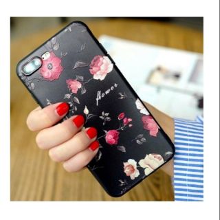 ỐP IPHONE 5/6/6plus/7/7plus/8/8plus HOA 3D ĐEN CHÂU ÂU