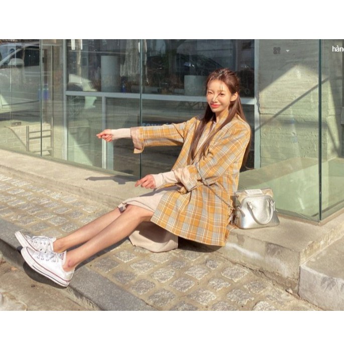 Sẵn Xanh-M(Hàng Đẹp)Ảnh thật 6 hình cuối-HC396.Áo blazer kẻ vintage mùa thu siêu xinh | BigBuy360 - bigbuy360.vn