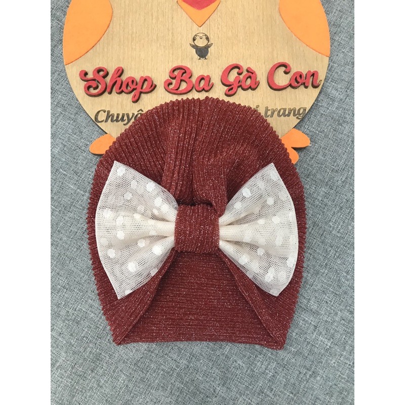 Mũ turban cho bé ( đỏ đô ) shop ba gà con