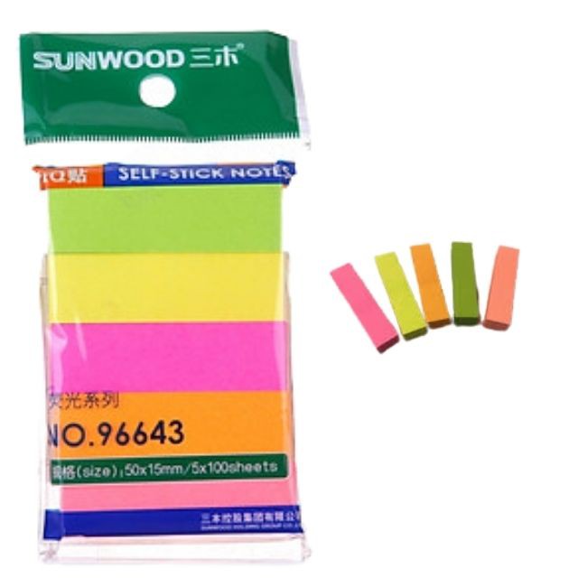 Giấy Nhắc Việc Sunwood 5 Màu(100 tờ/tập) Mã Số 96643