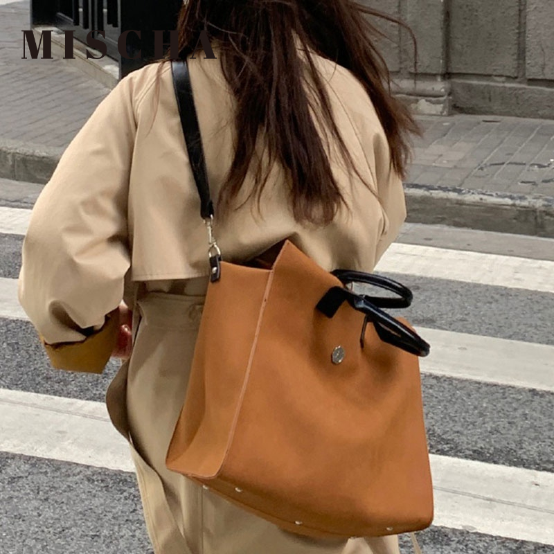 Mischa Túi Xách Đeo Vai Hình Vuông Màu Trơn Thời Trang Thu Đông