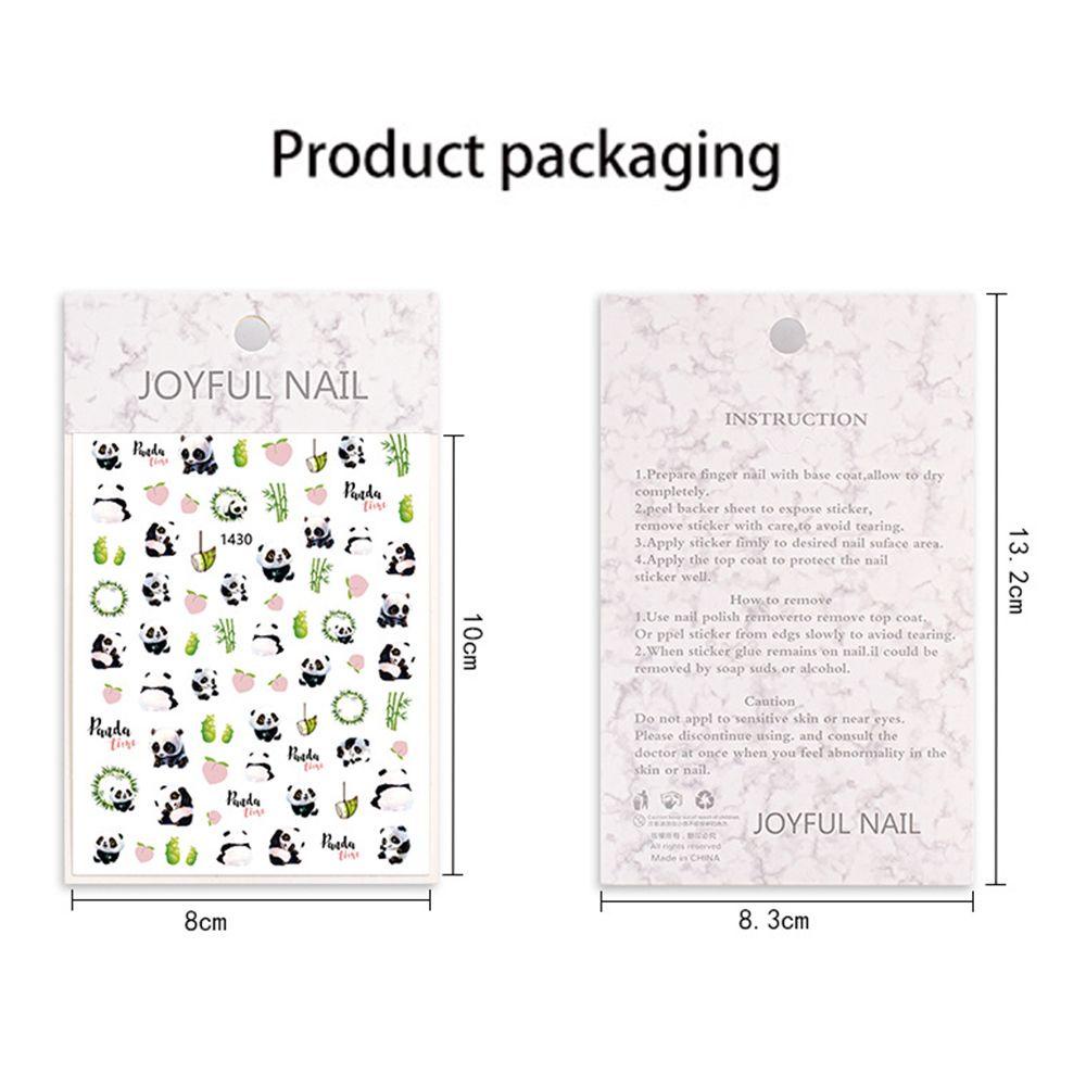 MOCHO Miếng Dán Trang Trí Móng Tay 3D Hình Gấu Trúc Chống Nước