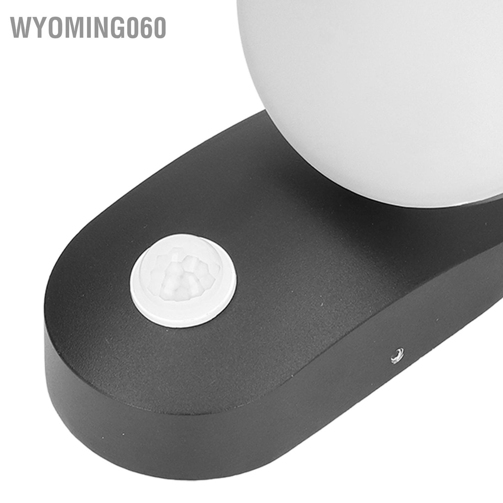 Wyoming060 Đèn tường LED ngoài trời 12W 3000K Ánh sáng ấm áp Cảm biến chuyển động của con người sân vườn cho lối đi ban công 85‑265V