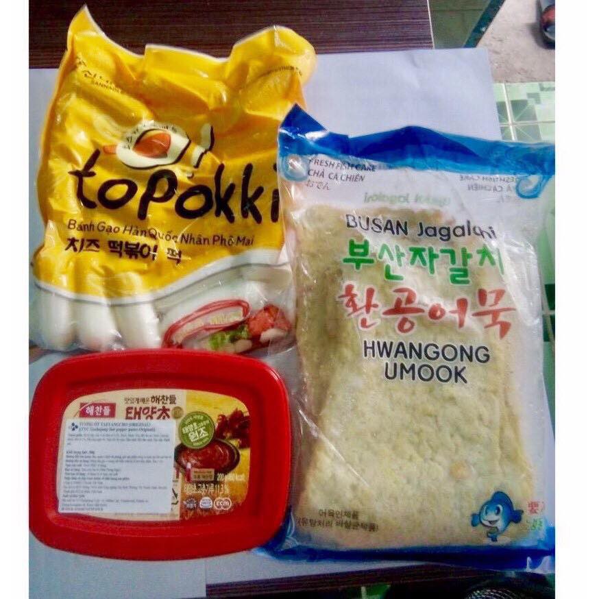 Combo Làm Bánh Gạo Xào Cay Tteokbokki Hàn Quốc. đủ