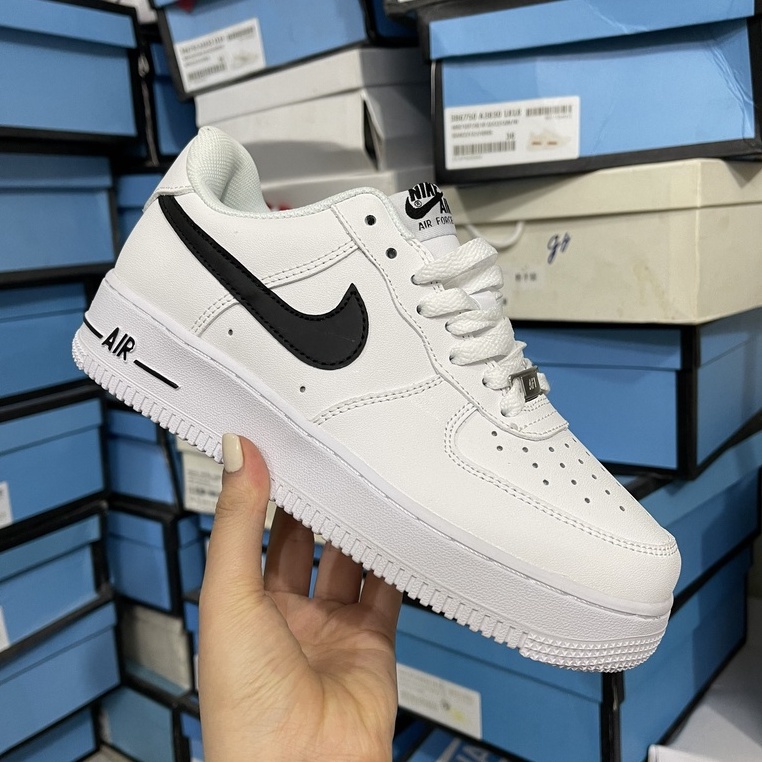 Giày Air Force 1 vệt đen , Giày thể thao Af1 White móc đen bản đẹp nam nữ hot 2023 phối đồ cực chất full box bill