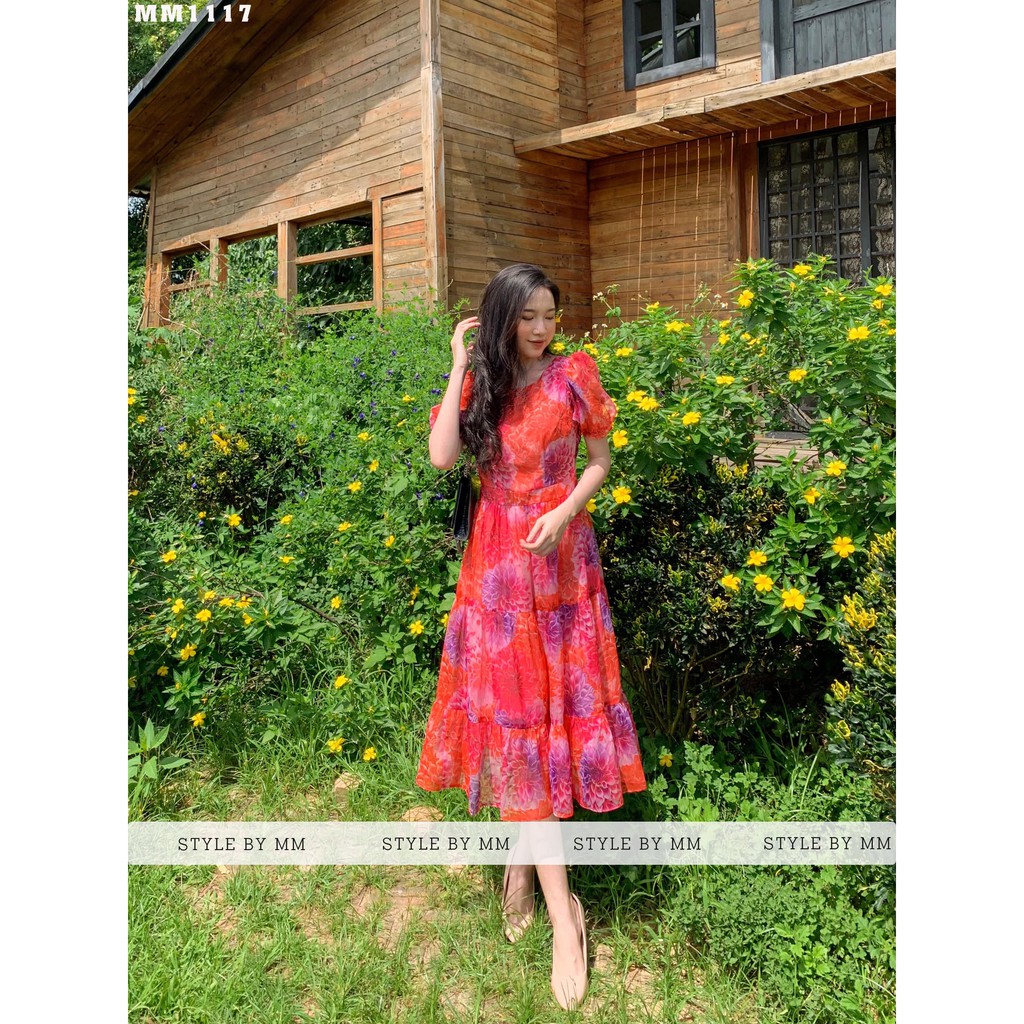Đầm Nữ Đẹp, Đầm Voan Hoa Chất Liệu Voan Tơ Hàn Quốc Mềm Mát Không Nhăn - Thời Trang Thiết Kế Style By MM
