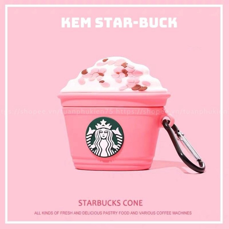 🔥 Case Ap 1/2 & Pro 🔥 Freeship 🔥 VỎ BỌC KEM STAR-BUC HỒNG - Cho Tai Nghe Không Dây (Bluetooth) - MOB