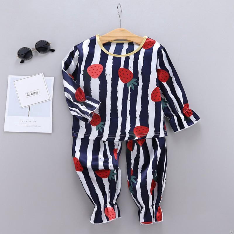 Bộ Đồ Ngủ Pijama Dài Tay In Họa Tiết Hoạt Hình Cho Bé