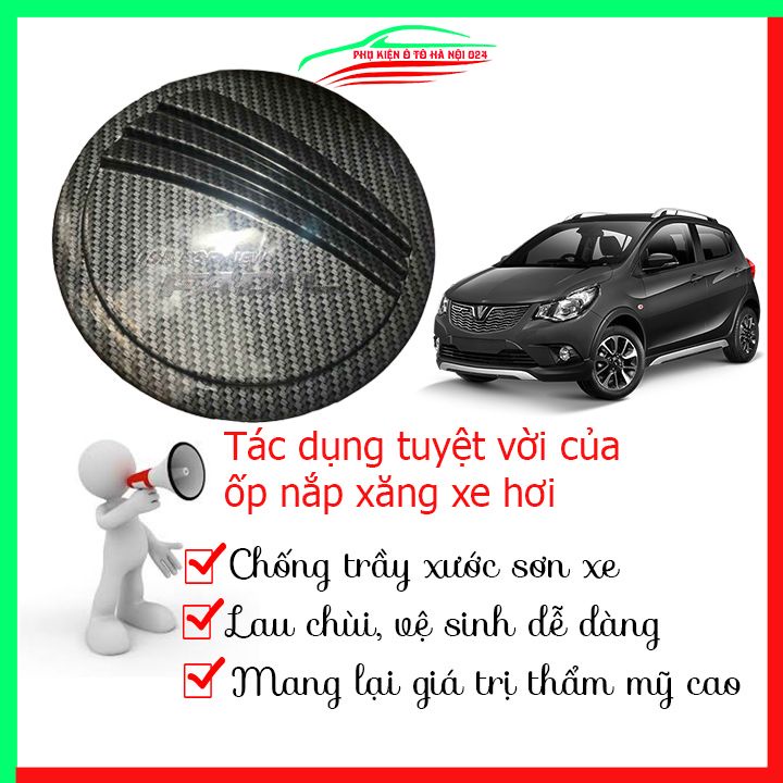 Ốp nắp xăng Fadil 2019 2020 2021 vân cacbon bảo vệ chống trầy trang trí ô tô