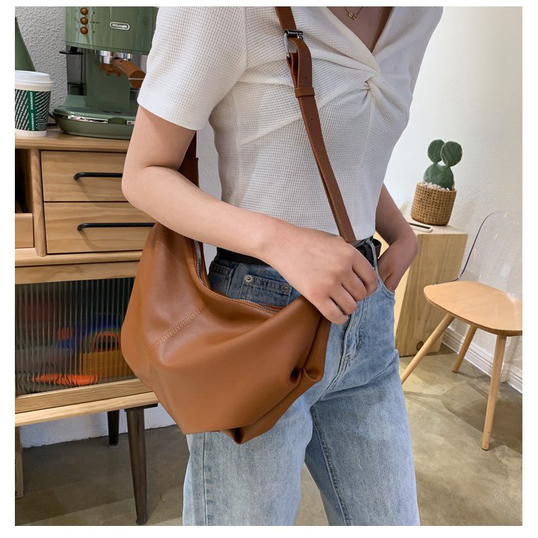 Túi Xách Đeo Vai/Đeo Chéo Ngăn Chứa Lớn Kiểu Dáng Đơn Giản Cho Nữ