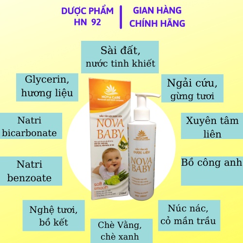 Sữa tắm, dầu tắm gội dược liệu cho bé DuocPhamHn92 không gây cay mắt, dùng được cho trẻ sơ sinh