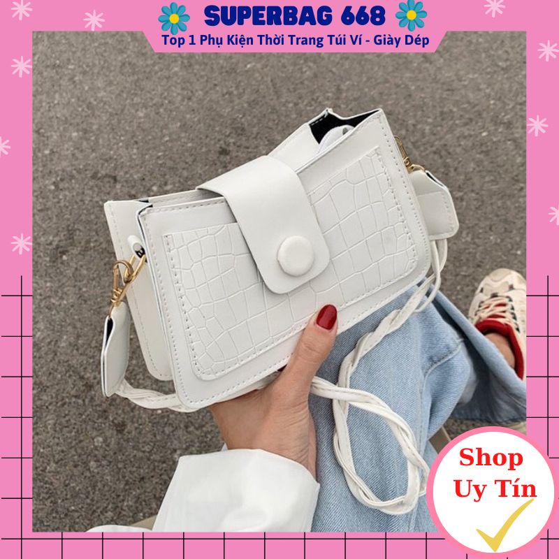 Túi Kẹp Nách, Túi Đeo Vai Cúc Gỗ Hàng Chuẩn Đẹp Có Ngăn Khóa Kéo SPB 402