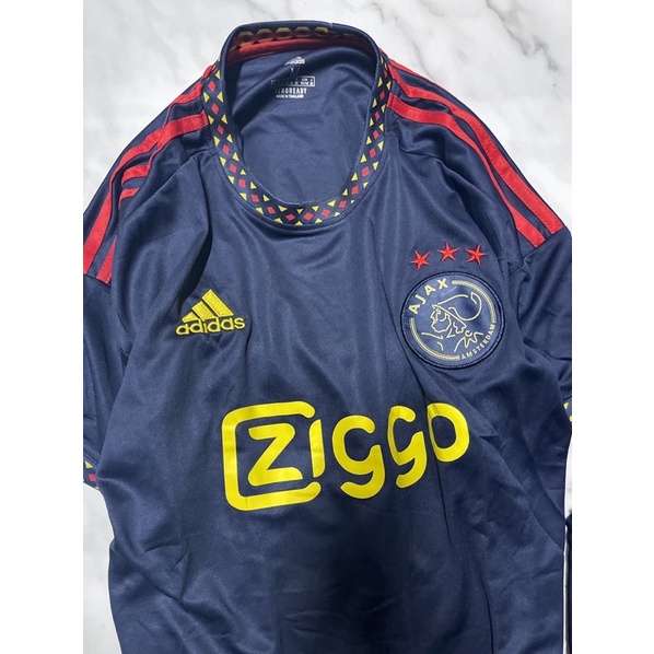 Set bộ quần áo thể thao bóng đá thể thao nam nữ vải gai mịn clb ajax sân nhà đỏ trắng 2022