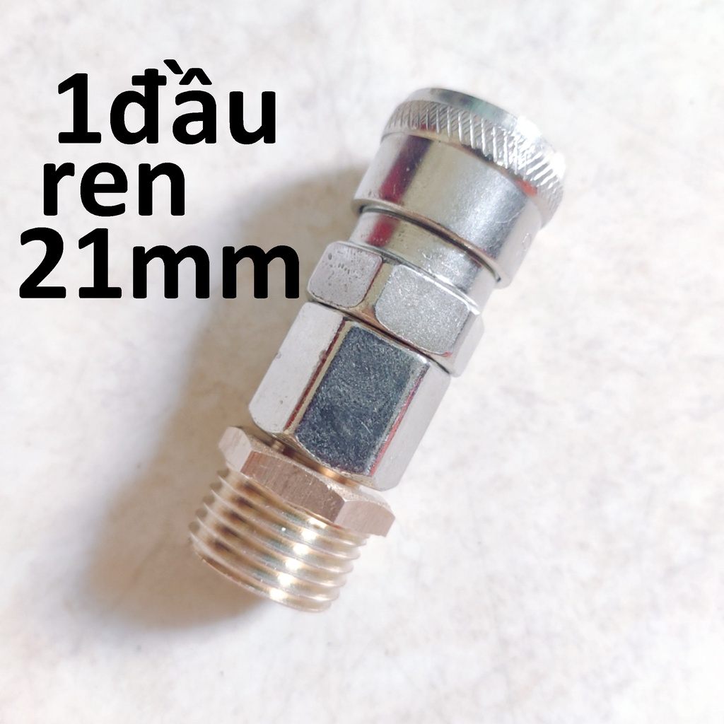 Đầu chia hơi khí nén, 1 đầu cắm, ren 21mm