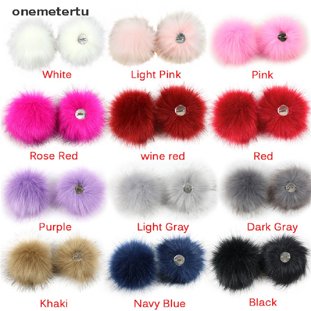 Mũ Lông Cáo Giả Kèm Quả Cầu Bông Có Thể Tháo Rời