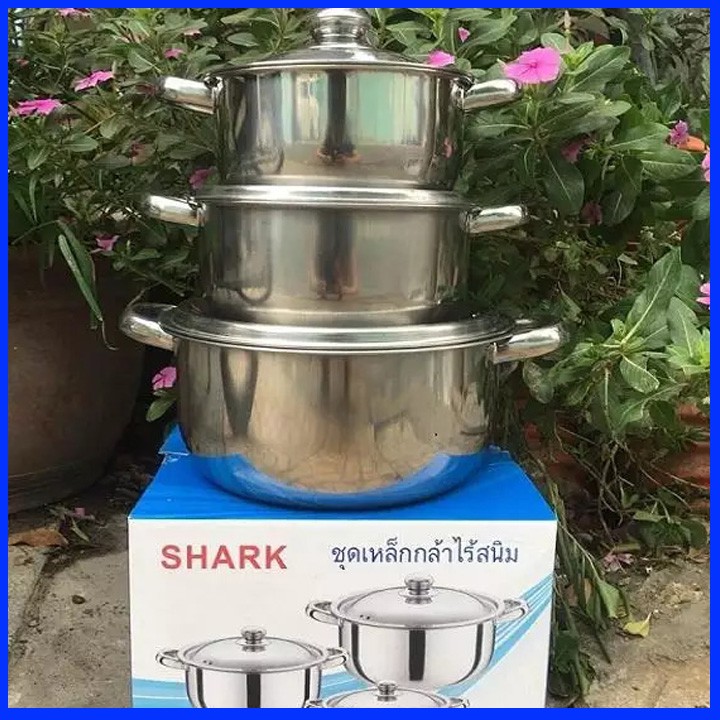 Bộ 3 nồi Inox cao cấp Shark Thái Lan