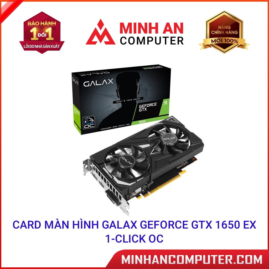 Card màn hình Galax GeForce GTX 1650 EX 1Click OC (65SQL8DS66E6)