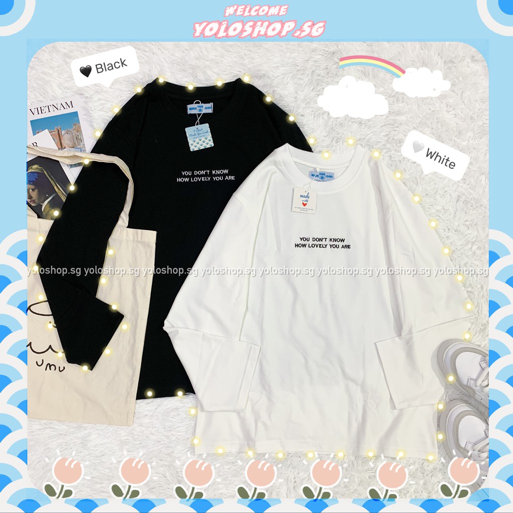 Áo Thun Tay Dài THÊU Unisex Form Rộng YOU DON'T KNOW