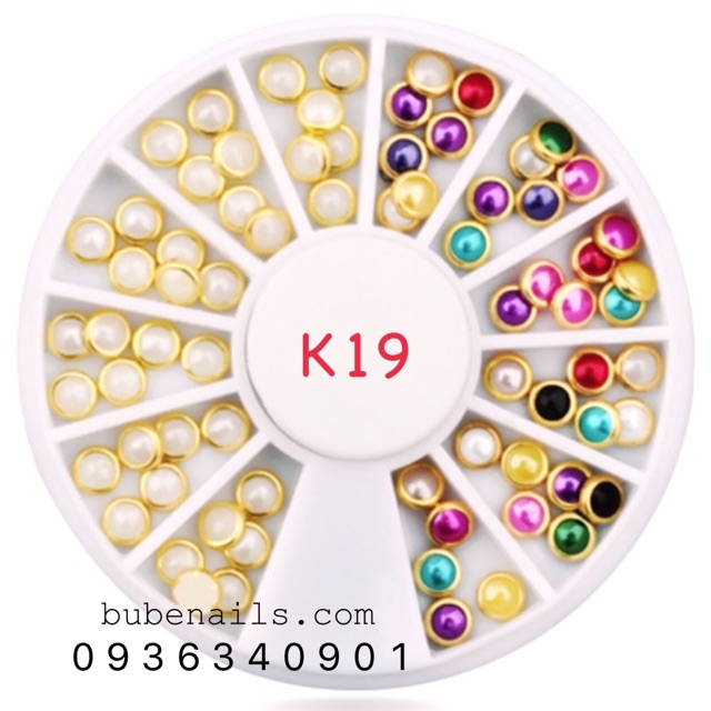 Khay hạt trang trí nail hình tròn 12 ô - SALE ĐỒ NAIL